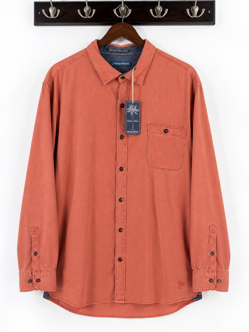 Tommy Bahama Indigo Palms Twill Shirt Size 2XL Tencel Ocean Wash Coastal